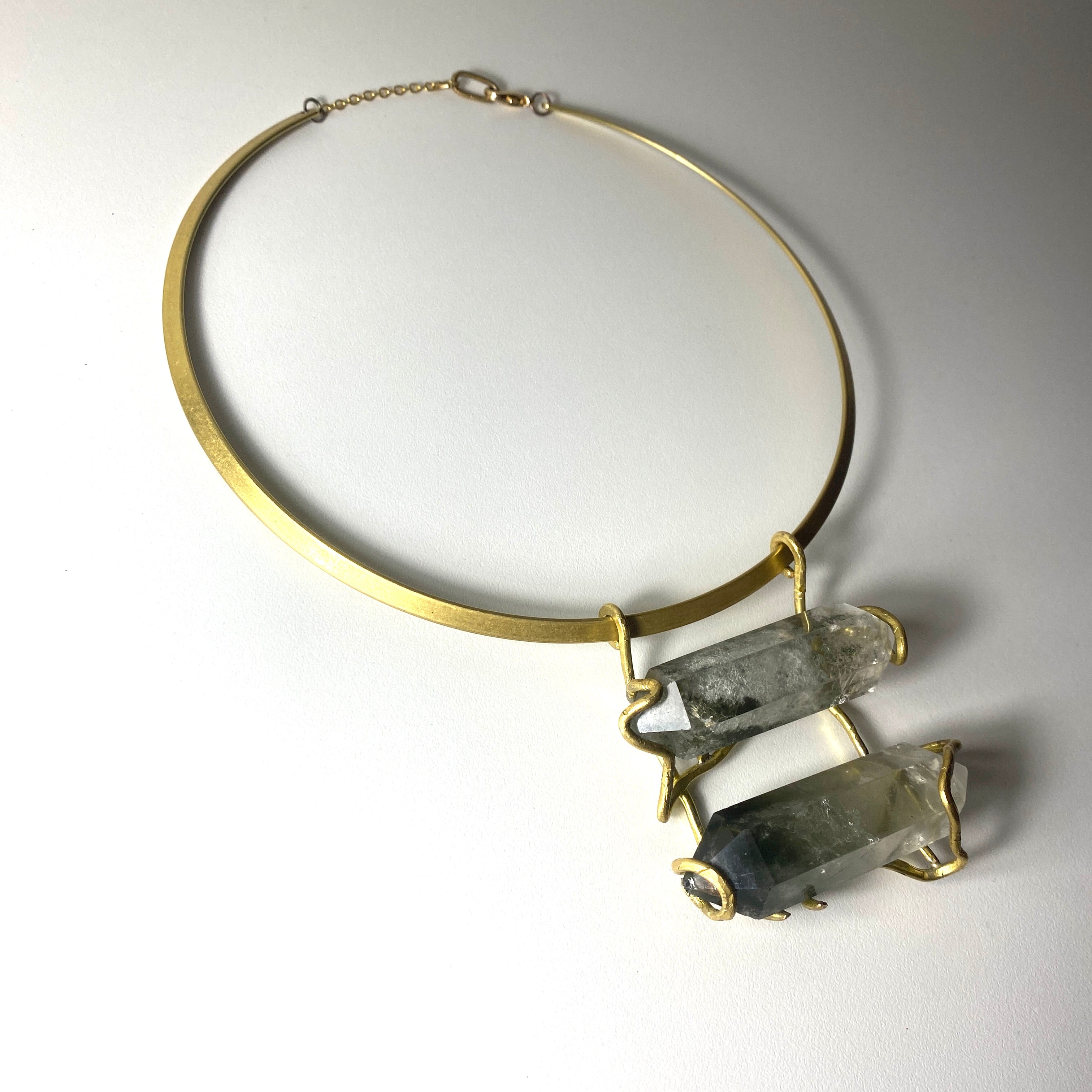 Phantom Quartz Double Point Necklace