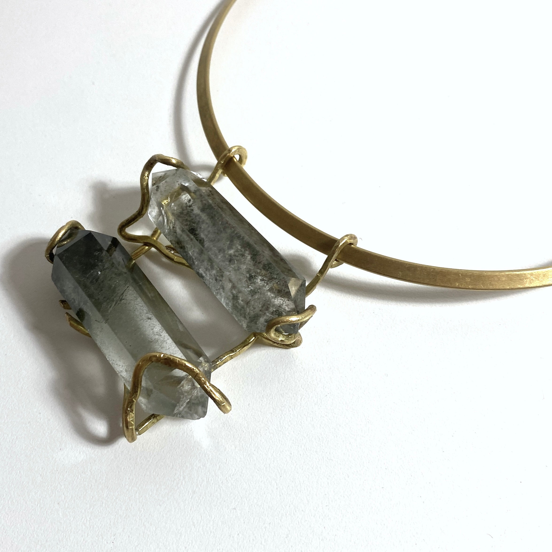 Phantom Quartz Double Point Necklace