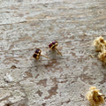 Raw Ruby Gold Studs