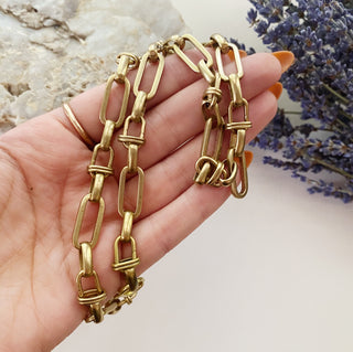 Fancy Brass Chain Necklace