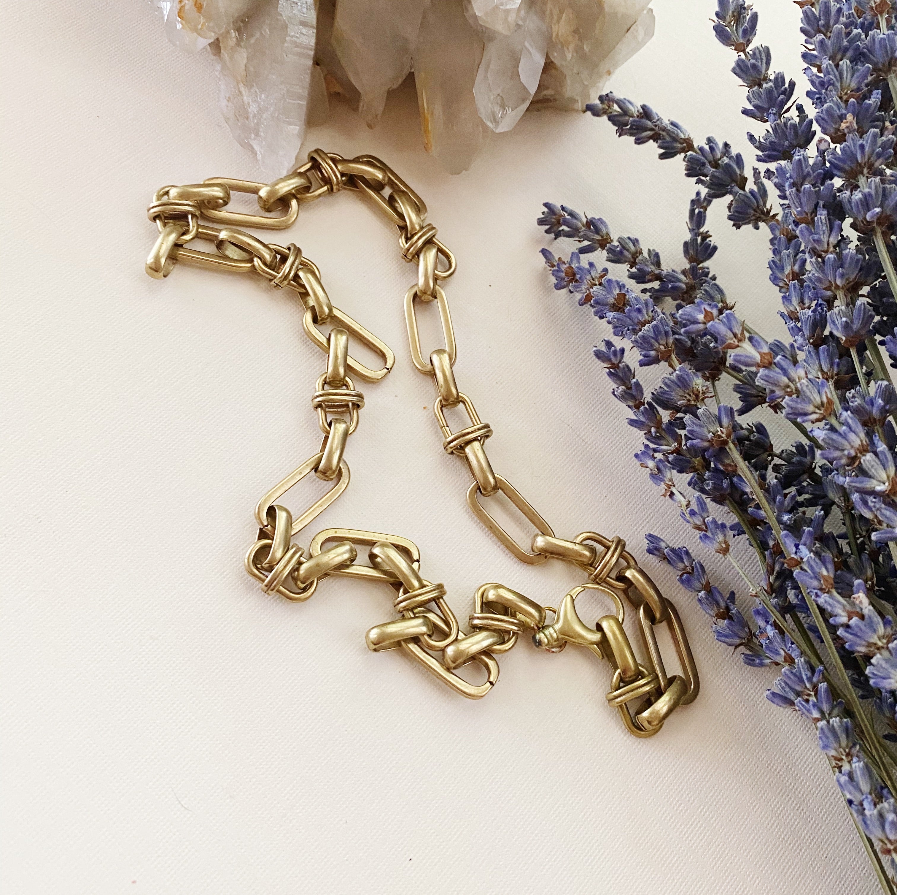 Fancy Brass Chain Necklace